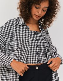 Top bustier en tweed
