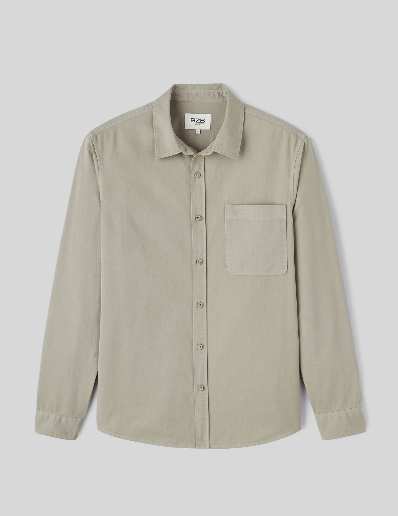 Chemise droite twill uni