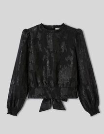 Blouse f&ecirc;te jacquard nou&eacute;e