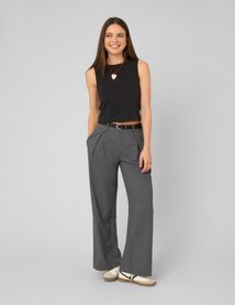 Pantalon large &agrave; pinces