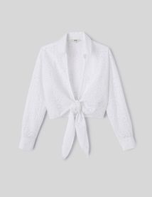 Chemise à nouer en broderie anglaise