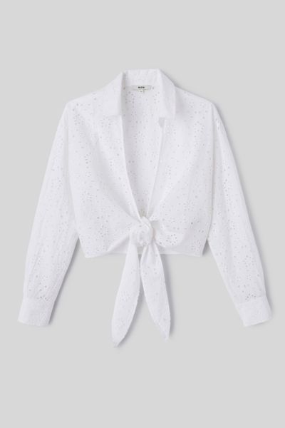 Chemise à nouer en broderie anglaise