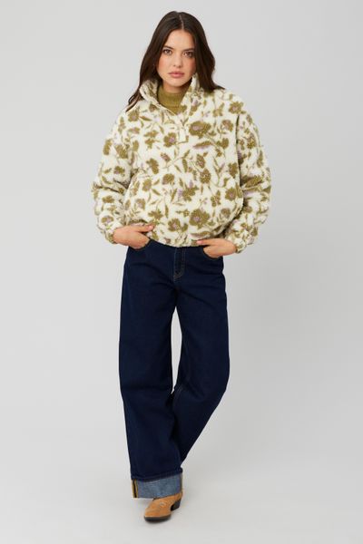 Sweat sherpa imprimé fleuri