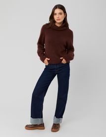 Pull maxi col roulé premium