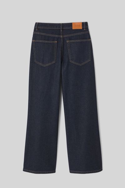 Jean wide leg ceinture asym&eacute;trique