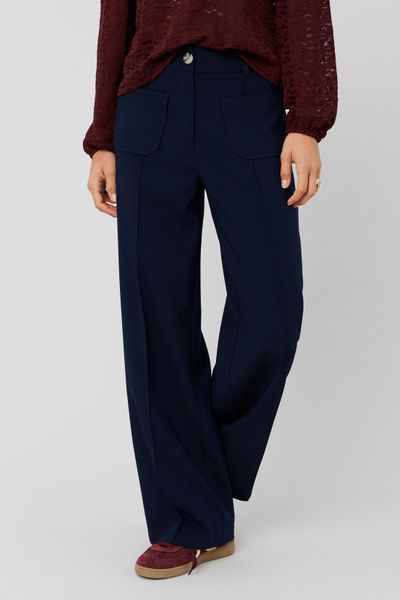Pantalon tailleur poches plaquées