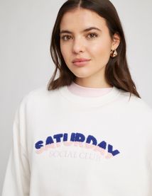 Sweat broderie bouclette
