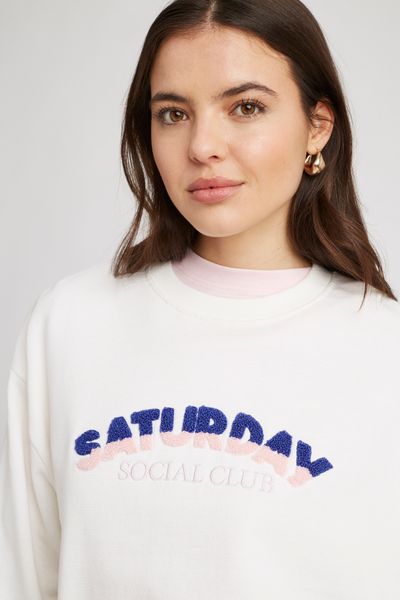 Sweat broderie bouclette