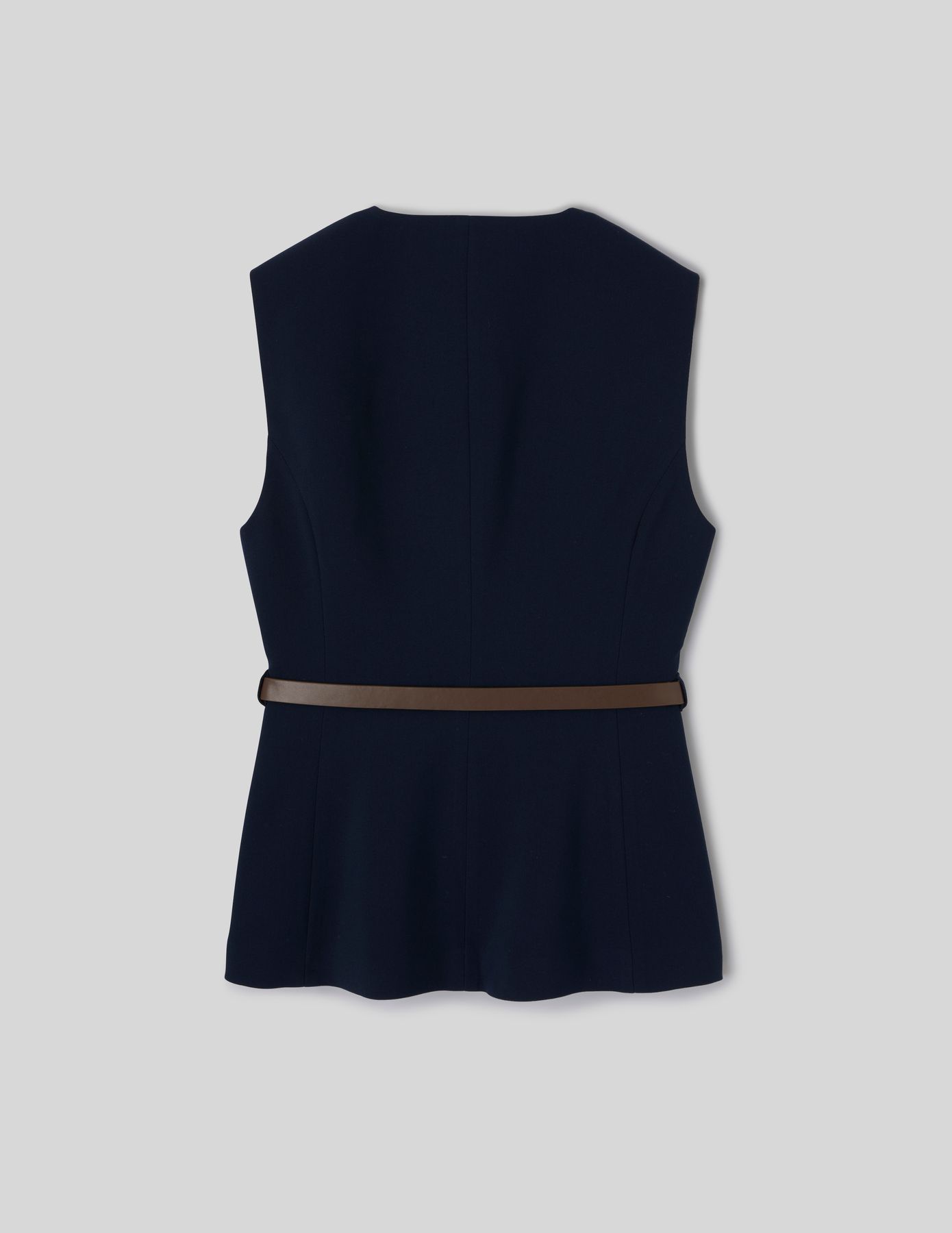 Gilet sans manches ceintur&eacute;