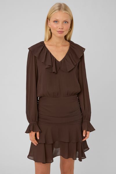 Robe courte &agrave; volants