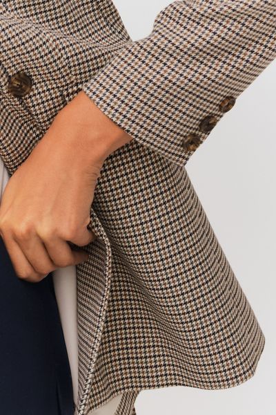 Veste blazer carreaux polyester recyclé