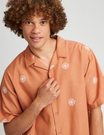 Chemise manches courtes brodée