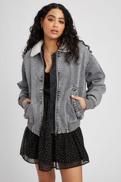 Blouson en jean sherpa