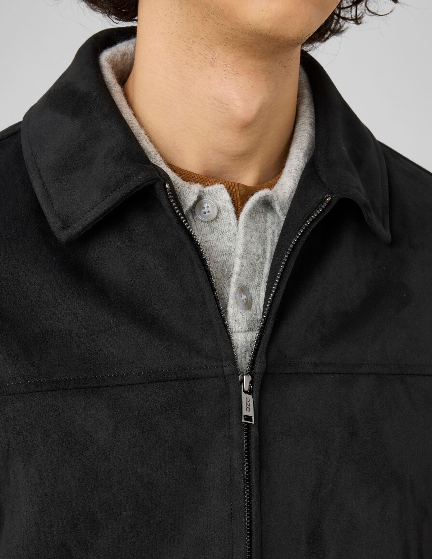 Veste zipp&eacute;e en su&eacute;dine