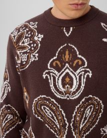 Pull jacquard fleurs