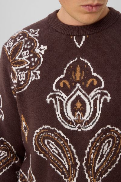 Pull jacquard fleurs