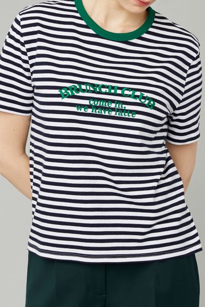 T-shirt ray&eacute; brod&eacute;