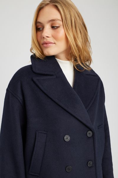 Manteau caban en laine
