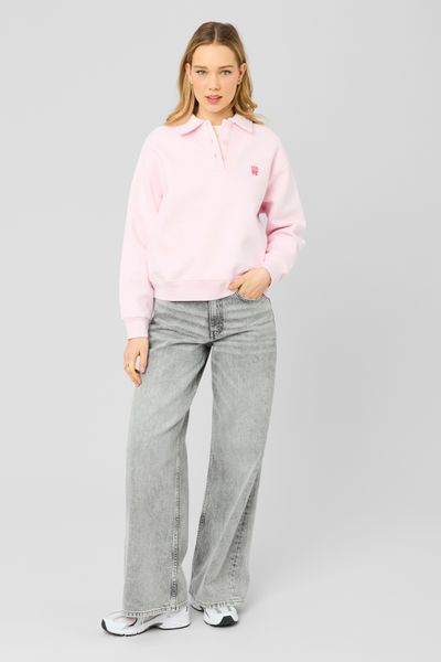 Sweat brod&eacute; &agrave; col polo