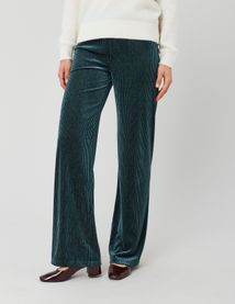 Pantalon wide leg en maille velours