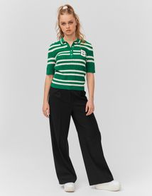Polo ajouré rayé