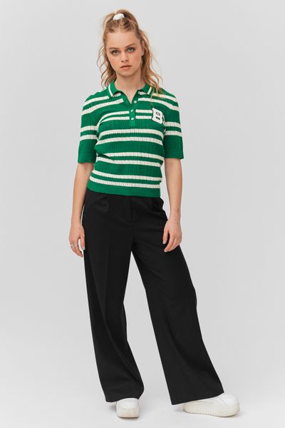 Polo ajouré rayé