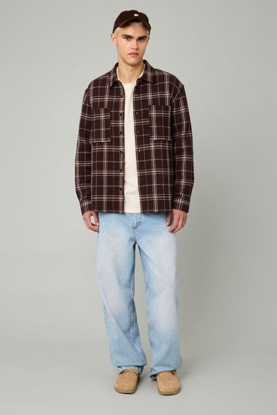 Surchemise waffle &agrave; carreaux