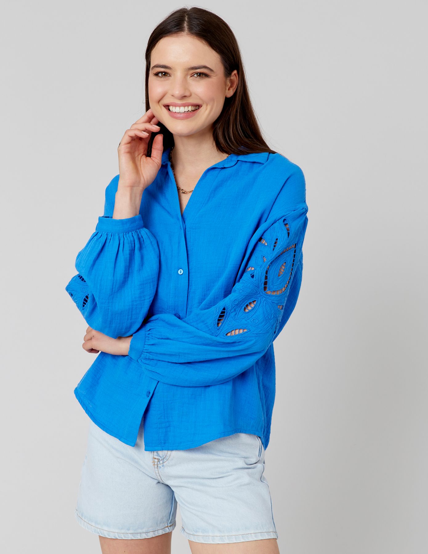 Chemise en gaze de coton unie