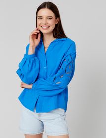Chemise en gaze de coton unie
