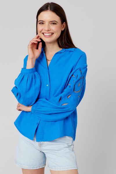 Chemise en gaze de coton unie