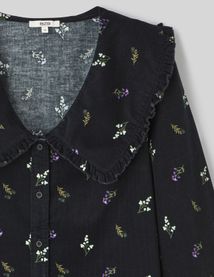 Blouse imprimée en velours côtelé
