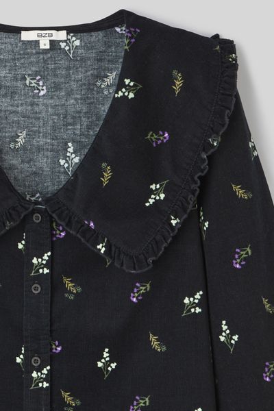 Blouse imprimée en velours côtelé