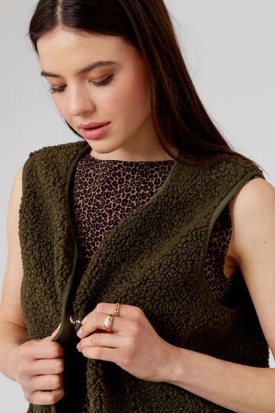 Gilet sans manches en sherpa
