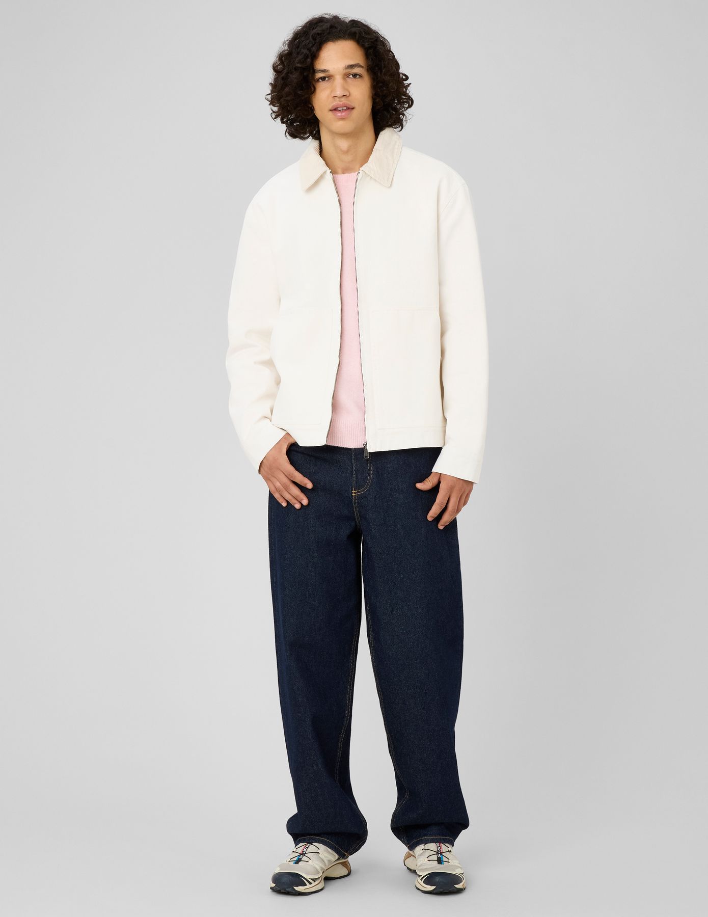 Veste zipp&eacute;e unie col velours