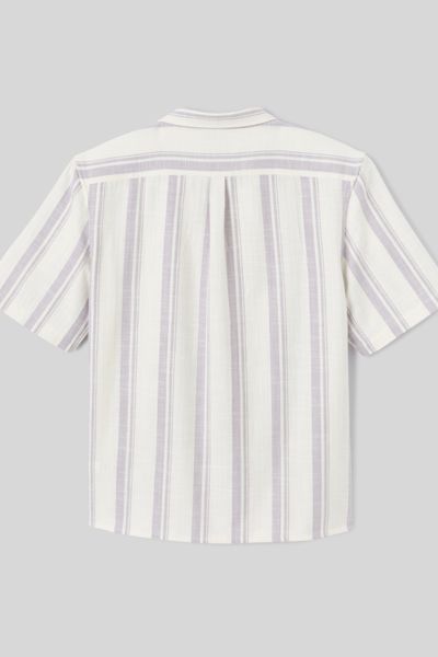 Chemise manches courtes rayée rustique