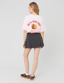 Jupe short pliss&eacute;e &agrave; carreaux