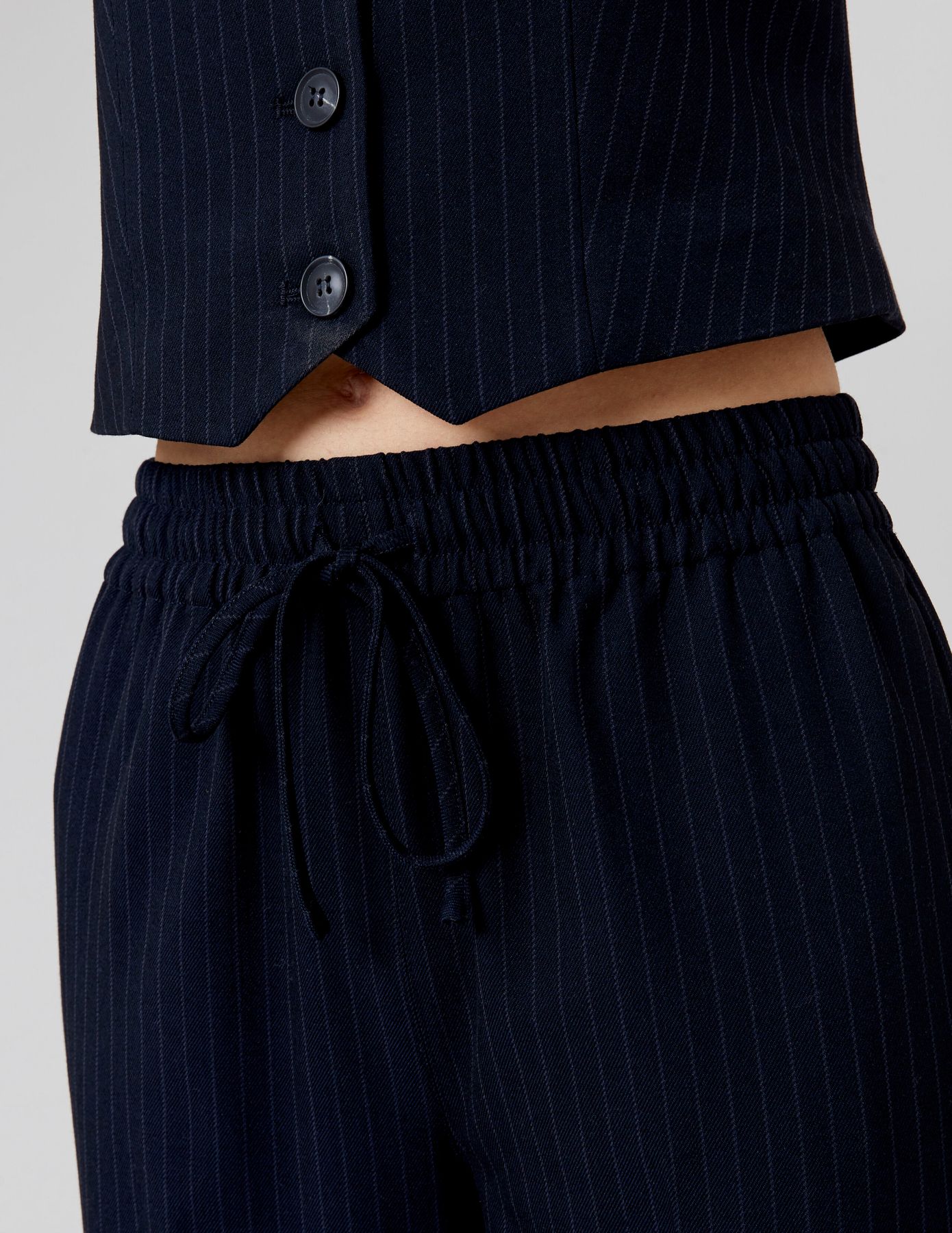 Pantalon rayé polyester recyclé