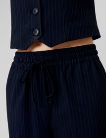 Pantalon rayé polyester recyclé