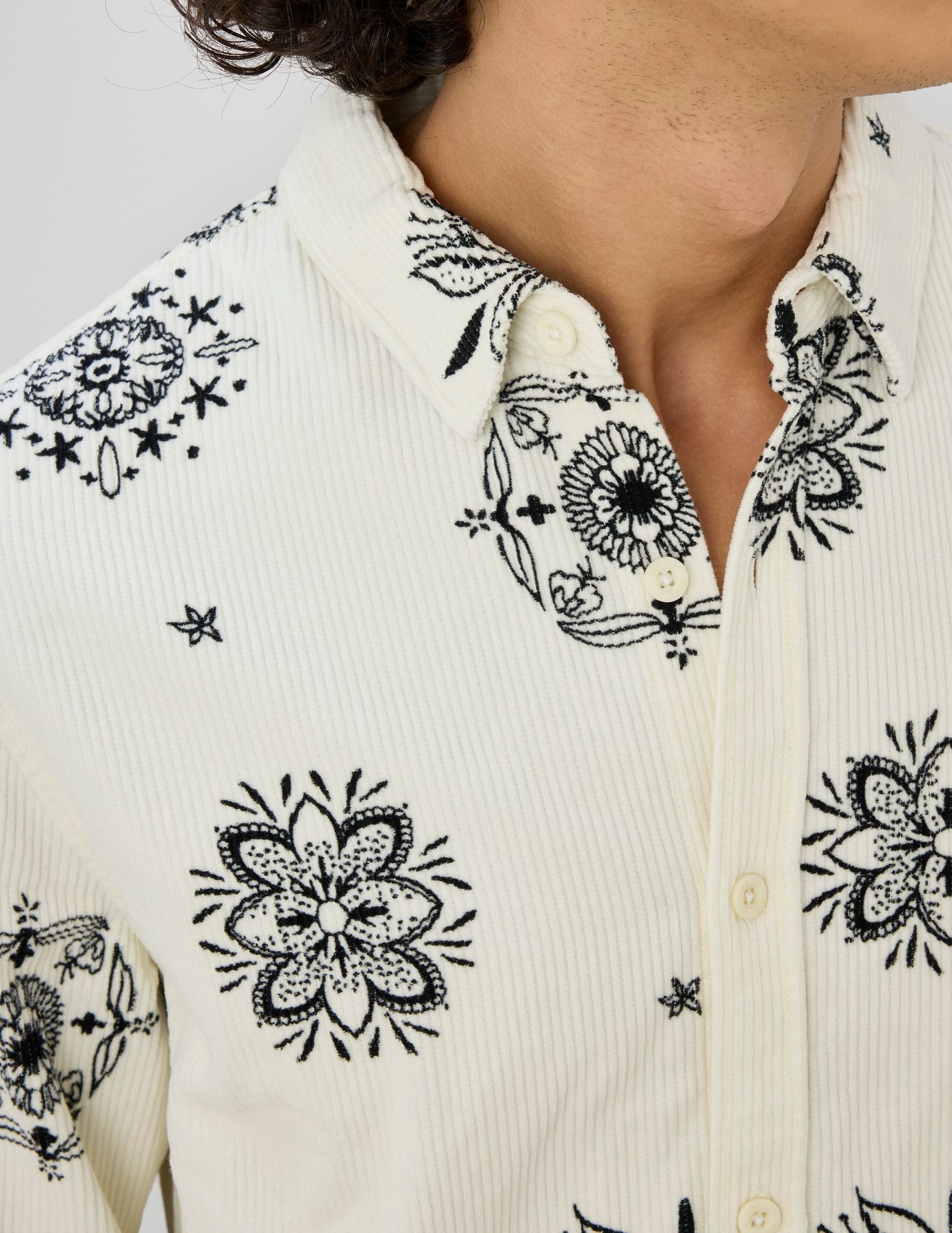 Chemise en velours imprim&eacute;e