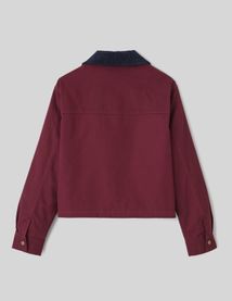 Veste en twill col velours