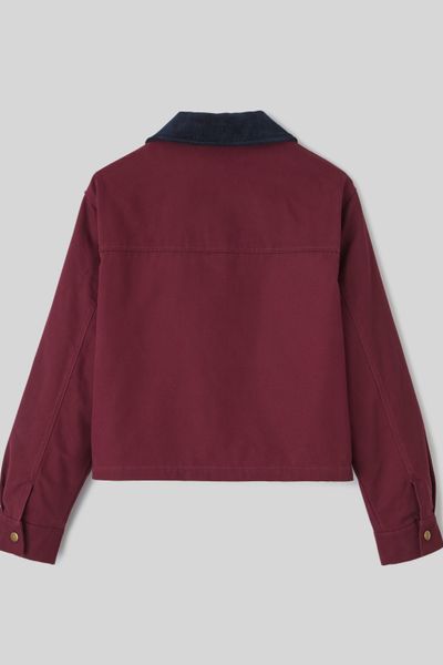 Veste en twill col velours