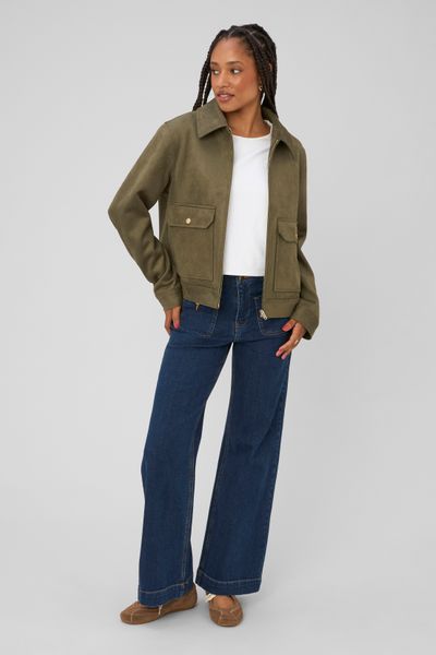 Veste zipp&eacute;e en su&eacute;dine
