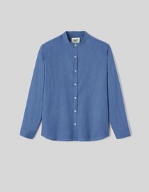 Chemise unie col mao