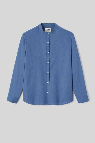 Chemise unie col mao