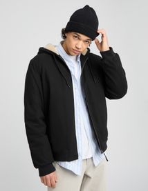 Blouson à capuche intérieur sherpa