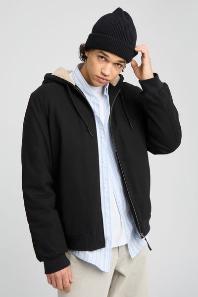 Blouson à capuche intérieur sherpa