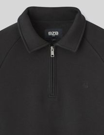 Sweat col polo zippé