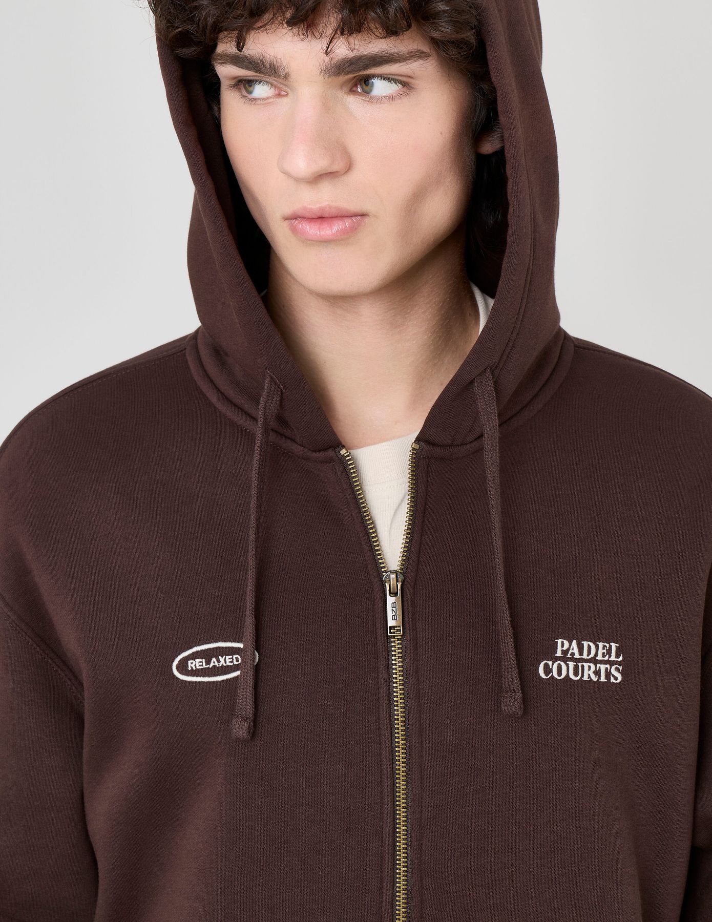 Sweat zipp&eacute; imprim&eacute; devant/dos