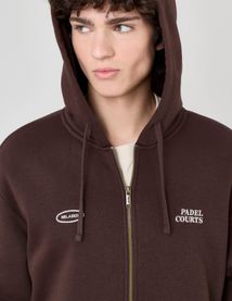 Sweat zipp&eacute; imprim&eacute; devant/dos