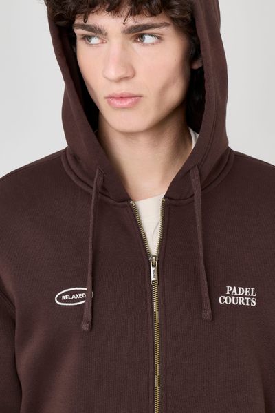 Sweat zipp&eacute; imprim&eacute; devant/dos